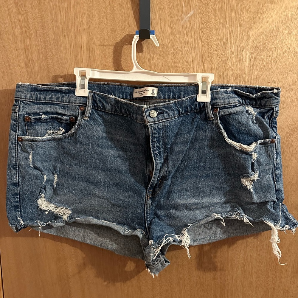 Abercrombie & Fitch Blue Distressed Jean Shorts